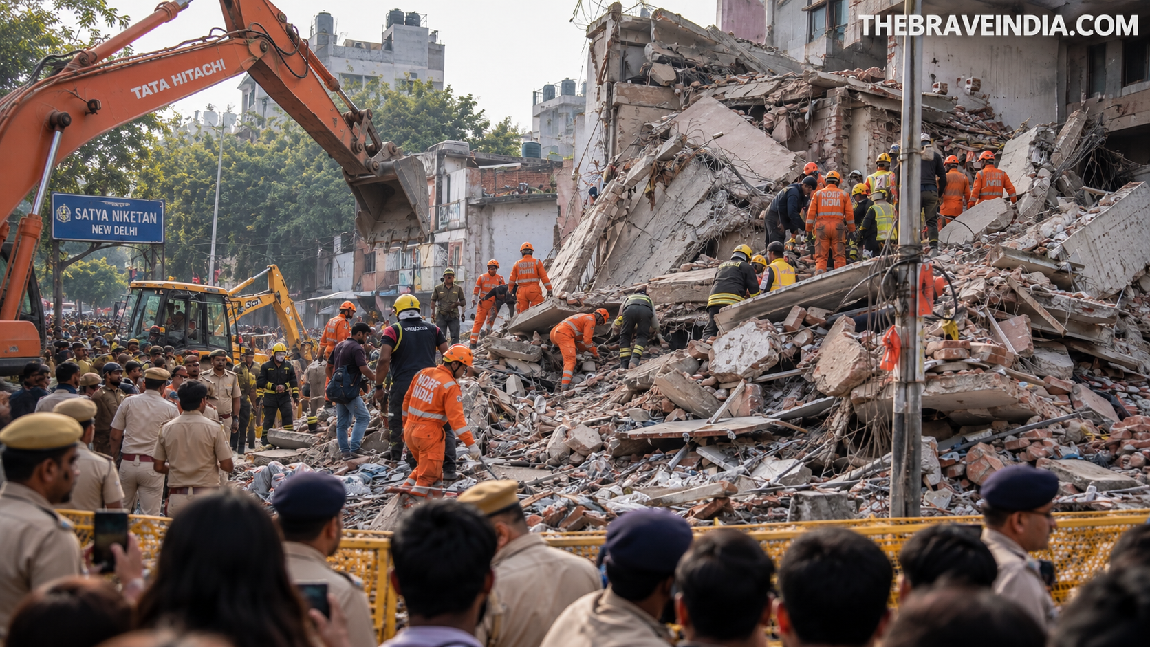 satya niketan delhi building collapsed