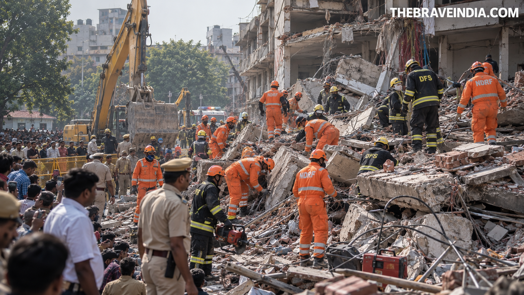 satya niketan delhi building collapsed